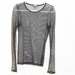 Vgt Lip Service Black Mesh Fishnet Long Sleeves Top Goth Punk Dead-Stock Sz XXL